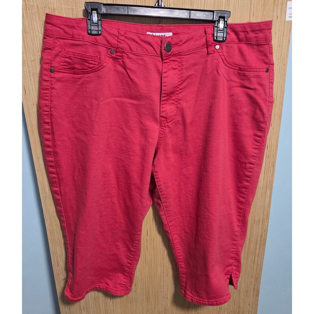 d.jeans Size 18W  Womens Red Capri Pants Denim Stretch Cropped